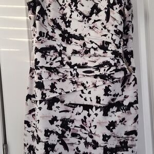 Ivanka Trump One Shoulder Black and White Dress